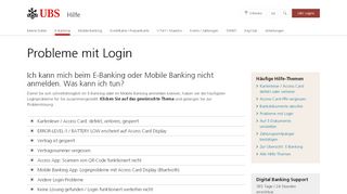 
                            11. E-Banking & Mobile Banking: Probleme mit Login | UBS Schweiz