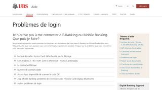 
                            11. E-Banking: problèmes de login | UBS Suisse