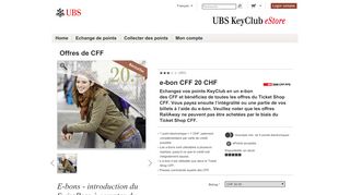 
                            13. e-bon CFF 20 CHF | UBS KeyClub eStore