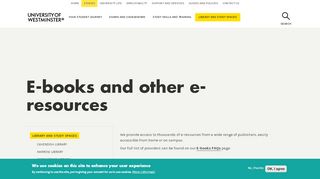 
                            13. E-books and other e-resources | University of Westminster, London