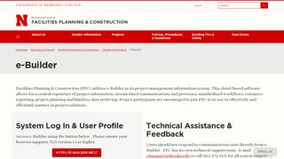
                            10. e-Builder | Facilities Planning & Construction | Nebraska