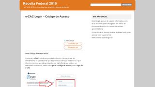 
                            12. e-CAC Login - Código de Acesso | Receita Federal 2019