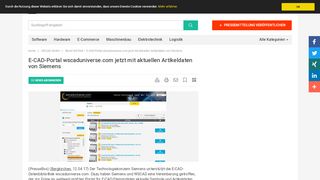 
                            5. E-CAD-Portal wscaduniverse.com jetzt mit aktuellen Artikeldaten von ...