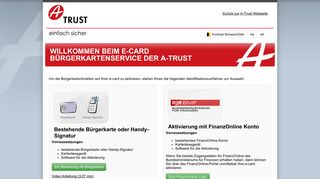 
                            4. e-card Aktivierung - A-Trust