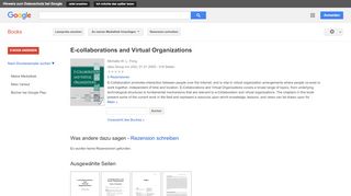 
                            11. E-collaborations and Virtual Organizations - Google Books-Ergebnisseite