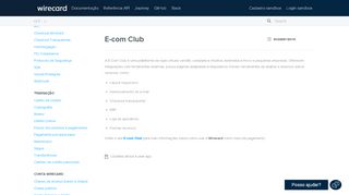 
                            11. E-com Club - Developer Center Wirecard