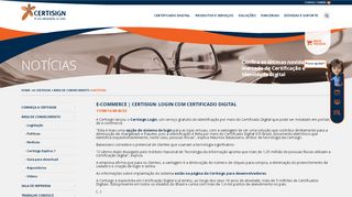 
                            9. e-Commerce | Certisign: login com Certificado Digital