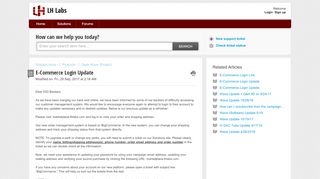 
                            4. E-Commerce Login Update : LH Labs