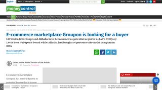 
                            7. E-commerce marketplace Groupon is looking for a buyer - Moneycontrol