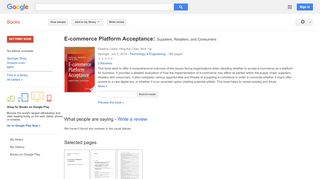 
                            11. E-commerce Platform Acceptance: Suppliers, Retailers, ...