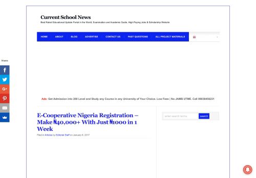 
                            1. E-Cooperative Nigeria Registration - Make ₦40,000+ With Just ₦1000 ...
