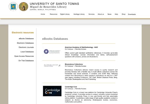 
                            1. E databases - Miguel de Benavides Library - uSt