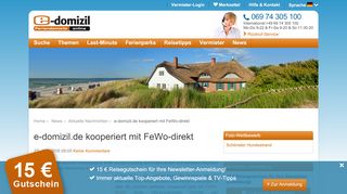 
                            12. e-domizil.de kooperiert mit FeWo-direkt