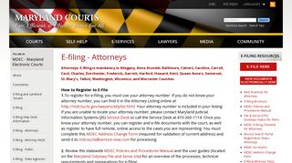 
                            8. E-filing - Attorneys | Maryland Courts