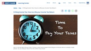
                            13. E – Filing Income Tax - HDFC Bank