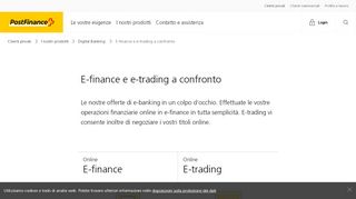 
                            3. E-finance e e-trading a confronto | PostFinance