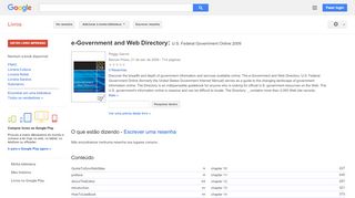 
                            8. e-Government and Web Directory: U.S. Federal Government Online 2009
