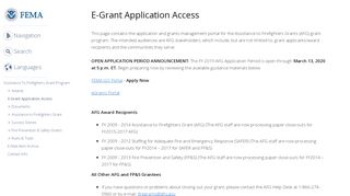 
                            1. E-Grant Application Access | FEMA.gov