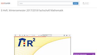 
                            11. E-Heft. Wintersemester 2017/2018 Fachschaft Mathematik - PDF