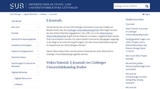 
                            10. E-Journals - SUB Göttingen