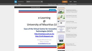 
                            9. e-learning @ the University of Mauritius - The case of the VCILT
