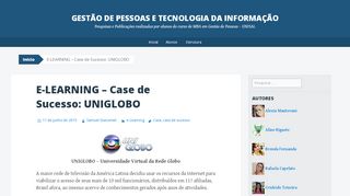 
                            4. E-LEARNING – Case de Sucesso: UNIGLOBO | Gestão de Pessoas ...