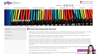 
                            7. E-learning Corporate ACcount - Personal Data Protection Commission