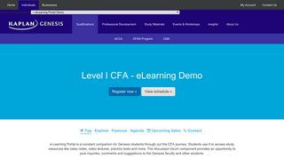 
                            3. e-Learning Demo | CFA Exam Level 1 & 2 - Kaplan Genesis