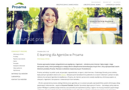 
                            6. E-learning dla Agentów w Proama - Centrum prasowe - Proama