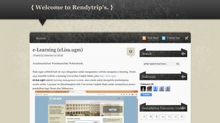 
                            7. e-Learning (eLisa.ugm) ~ Welcome to Rendytrip's.