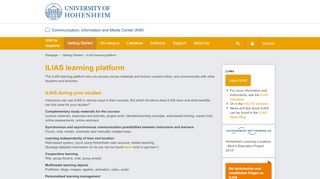 
                            6. E-Learning (ILIAS): University of Hohenheim