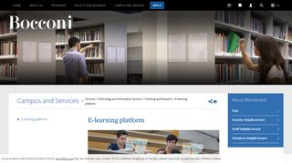 
                            4. E-learning platform - Bocconi University Milan