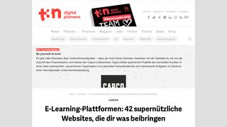 
                            9. E-Learning-Plattformen: 42 supernützliche Websites für die ... - t3n