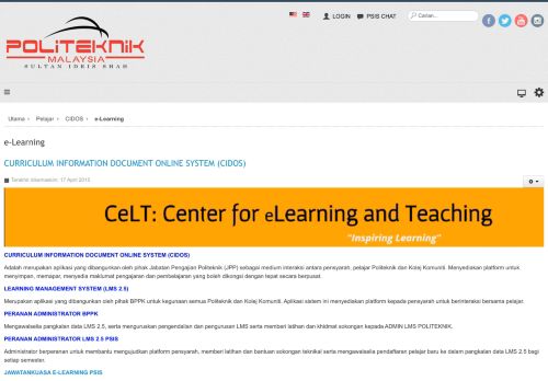 
                            8. e-Learning - Politeknik Sultan Idris Shah