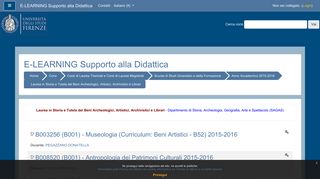 
                            10. E-LEARNING Supporto alla Didattica: Laurea in Storia e Tutela dei ...