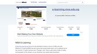 
                            5. E-learning.msa.edu.eg website. MSA E-Learning.