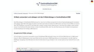 
                            9. E-Mail Ablage in CentralStationCRM - E-Mail & Kalender Integration