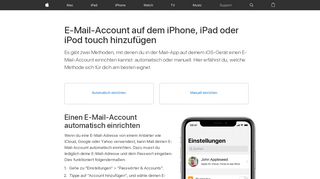 
                            3. E-Mail-Account auf dem iPhone, iPad oder iPod ... - Apple Support