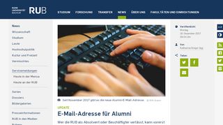 
                            8. E-Mail-Adresse für Alumni - Newsportal - Ruhr-Universität Bochum