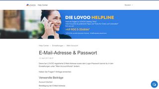 
                            6. E-Mail-Adresse & Passwort - Help Center - LOVOO