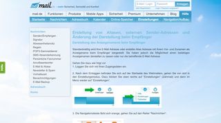 
                            8. E-Mail & Aliase | Hilfe - mail.de GmbH