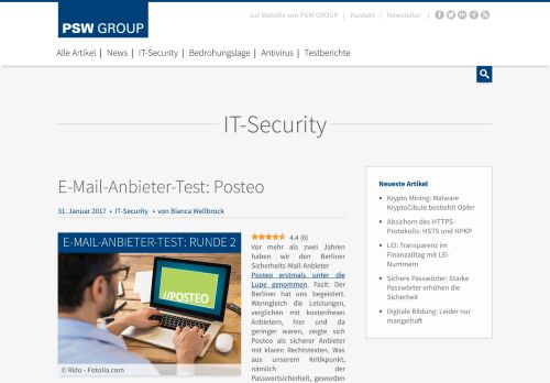 
                            8. E-Mail-Anbieter-Test: Posteo - PSW GROUP Blog