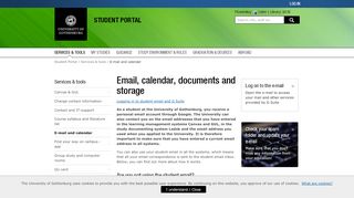 
                            10. E-mail and calendar – Student Portal