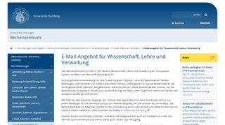 
                            8. E-Mail-Angebot für Wissenschaft, Lehre, Verwaltung - Uni Bamberg