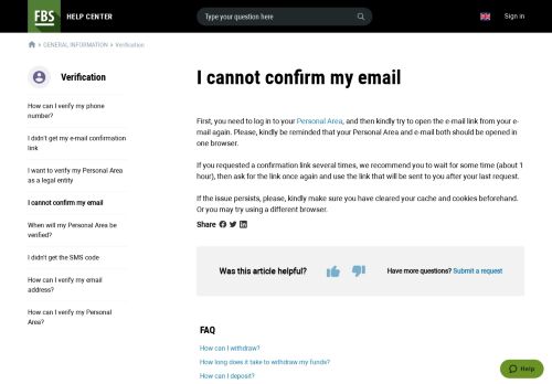 
                            12. E-mail confirmation link is not valid. – FBS