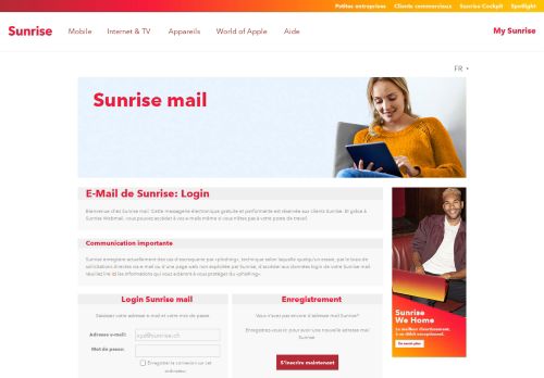 
                            10. E-Mail de Sunrise: Login