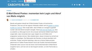 
                            9. E-Mail-Dienst Posteo: momentan kein Login und Abruf von Mails ...