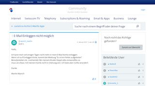 
                            10. E-Mail Einloggen nicht möglich | Swisscom Community