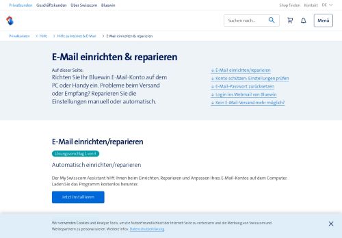 
                            9. E-Mail einrichten oder reparieren - Hilfe | Swisscom