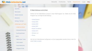 
                            7. E-Mail einrichten - Webvisitenkarte.net Hilfe